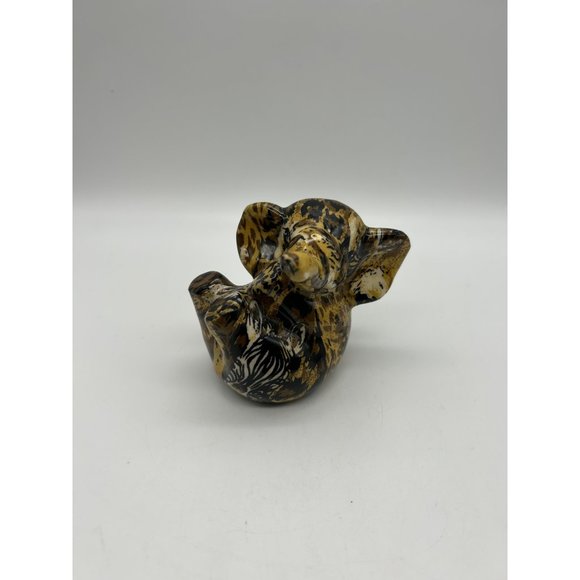 Vintage LaVie Baby Elephant Patchwork Safari Playful Elephant Figurine - Picture 3 of 7